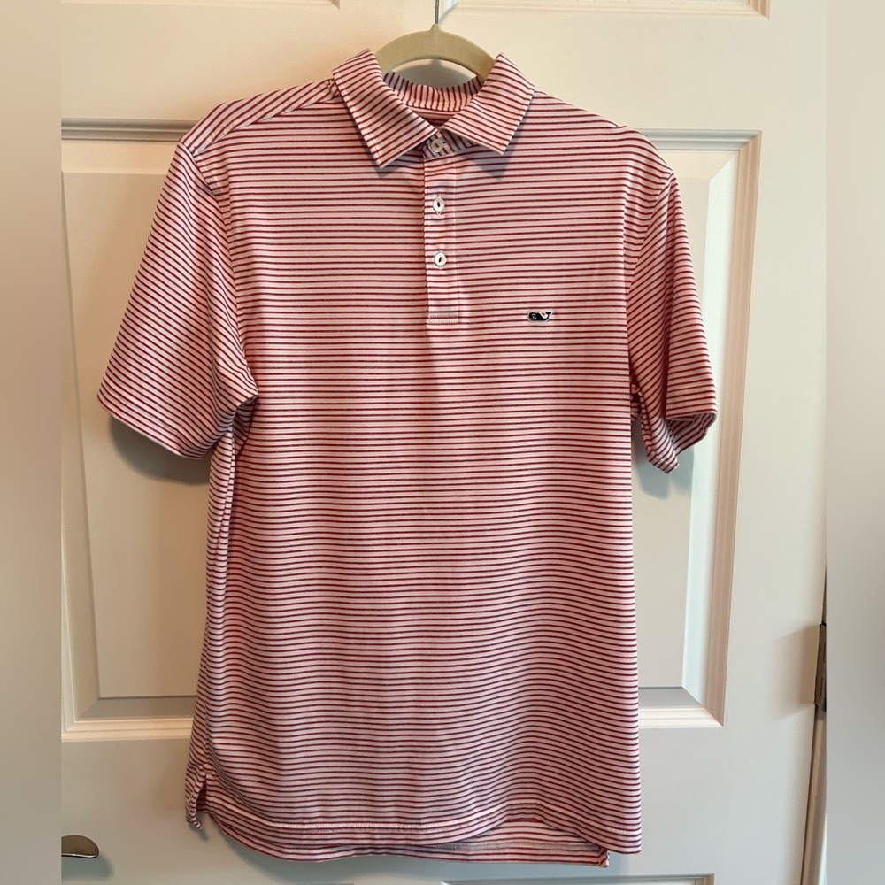 Vineyard Vines Red and White Stripe Men’s Polo
